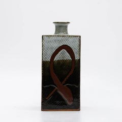 Press Molded Bottle by Japanese National Living Treasure Tatsuzo Shimaoka