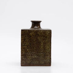 Press Molded Bottle by Japanese National Living Treasure Tatsuzo Shimaoka