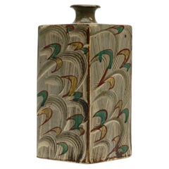 Press Molded Bottle by Japanese National Living Treasure Tatsuzo Shimaoka
