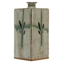 Press Molded Bottle by Japanese National Living Treasure Tatsuzo Shimaoka