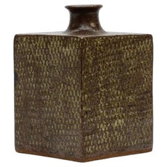 Press Molded Bottle by Japanese National Living Treasure Tatsuzo Shimaoka