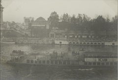 París, Exposición de Arte Decorativo 1925, Barcaza en el Sena, Fotografía B y W