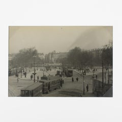Tramway Lines in Lyon, France 1930, Silver Gelatin Black and White Photography