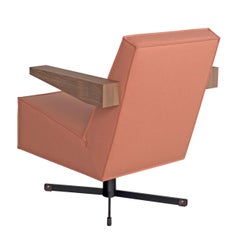 Press Room Chair in Coral Pink, Designed in 1958 by Gerrit Rietveld