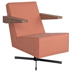 Press Room Chair in Coral Pink, Designed in 1958 by Gerrit Rietveld