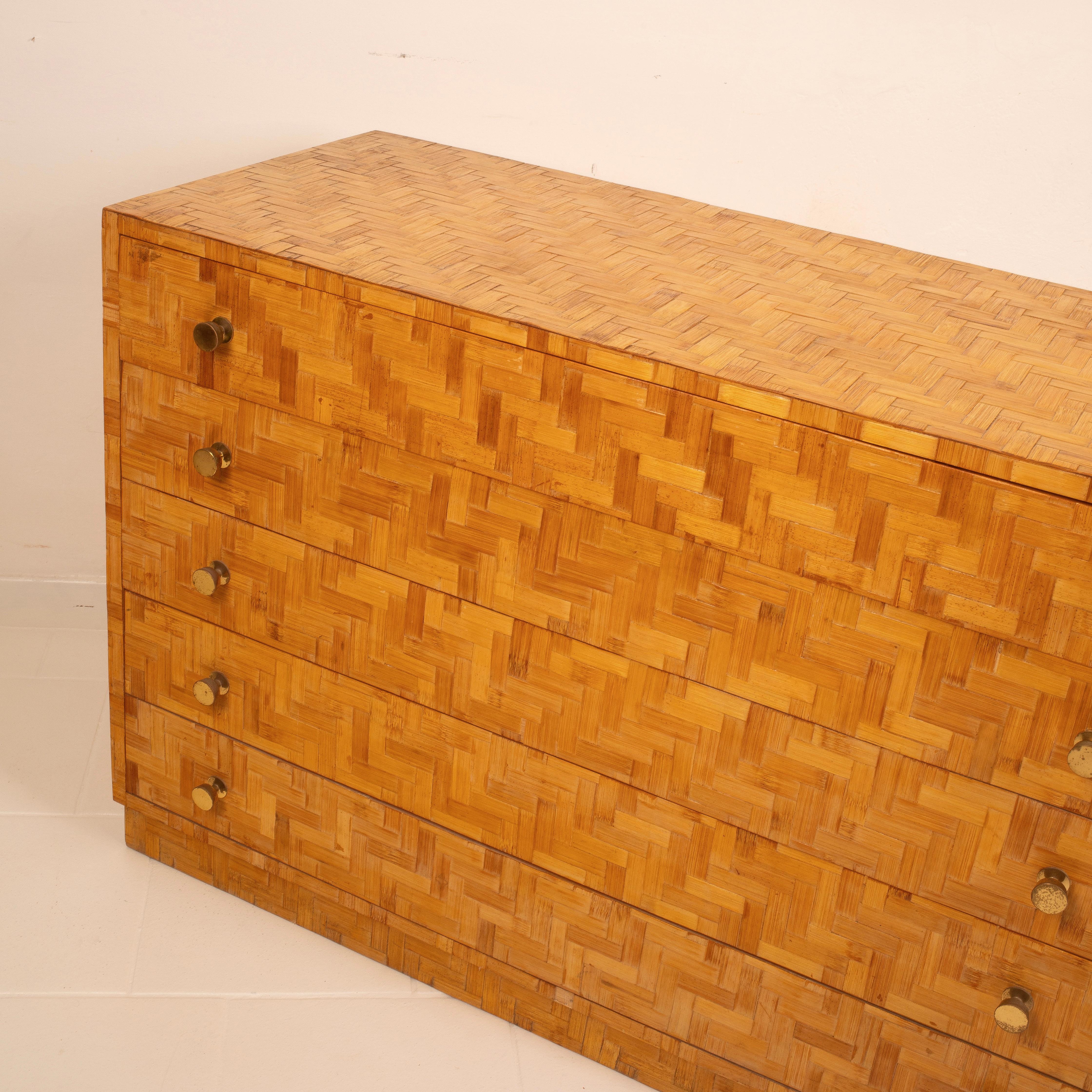 Pressed Bamboo Chest of Drawers by Vivai del Sud, 1970 in vendita 4
