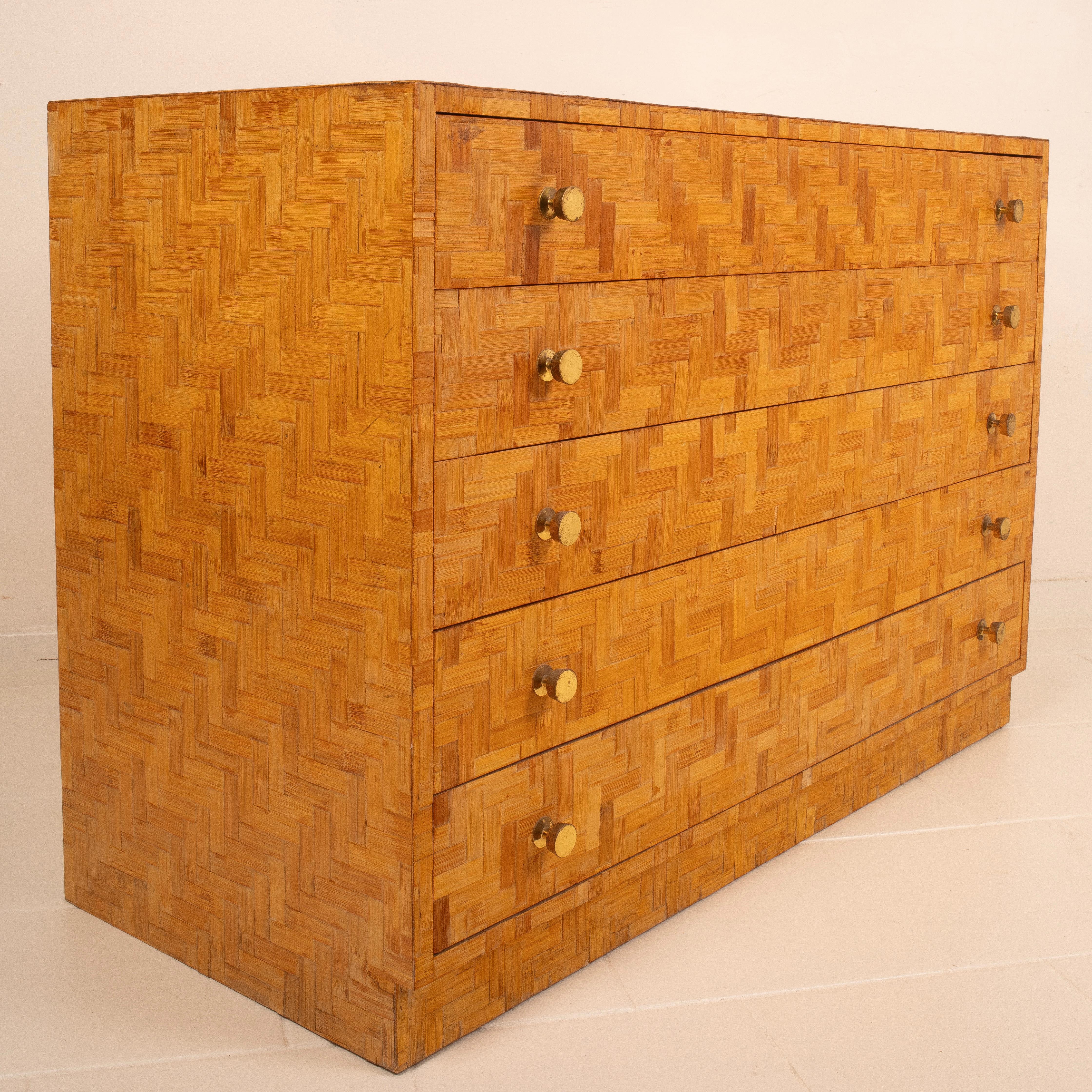 Pressed Bamboo Chest of Drawers by Vivai del Sud, 1970 in vendita 7
