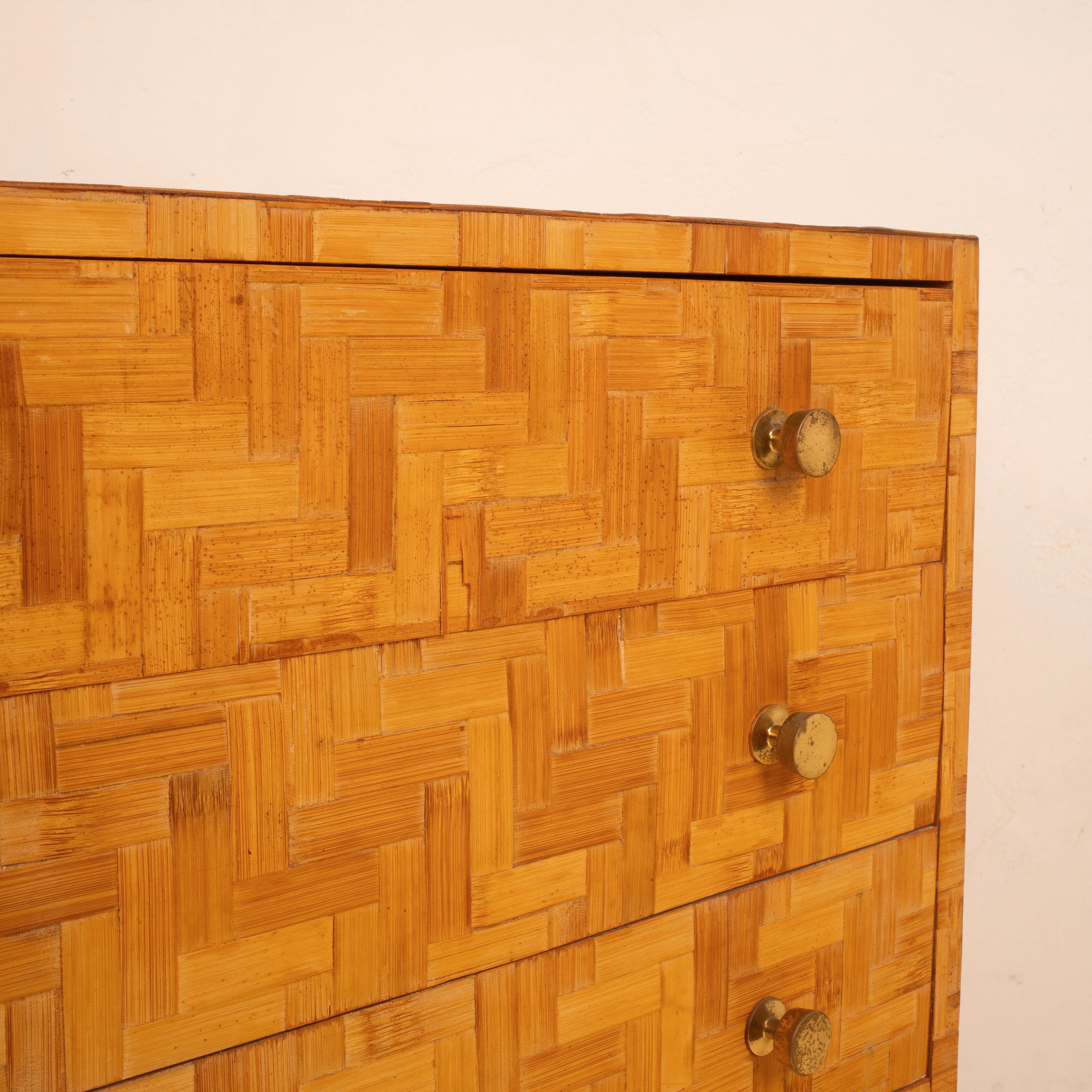 Pressed Bamboo Chest of Drawers by Vivai del Sud, 1970 in vendita 11