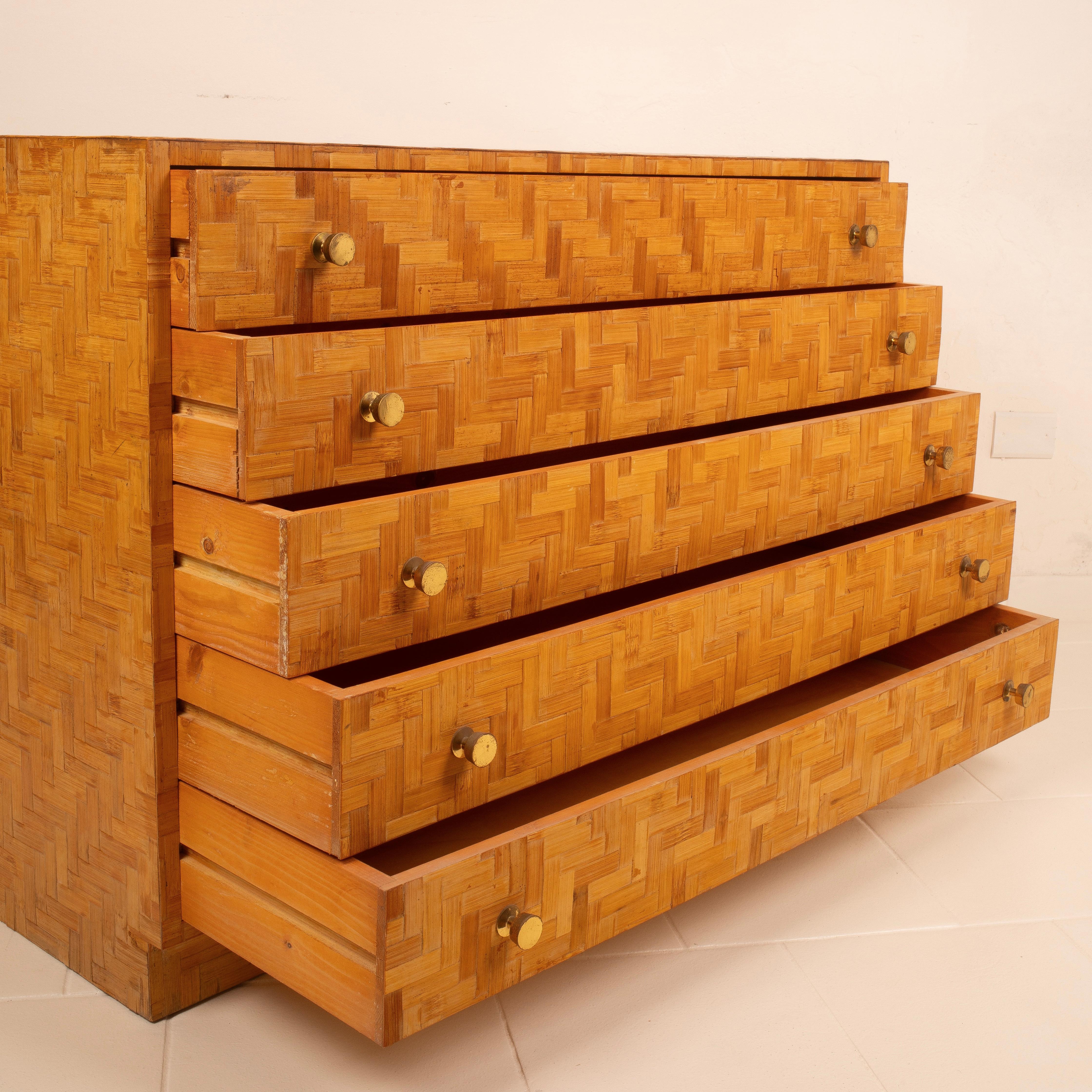 Pressed Bamboo Chest of Drawers by Vivai del Sud, 1970 in vendita 13