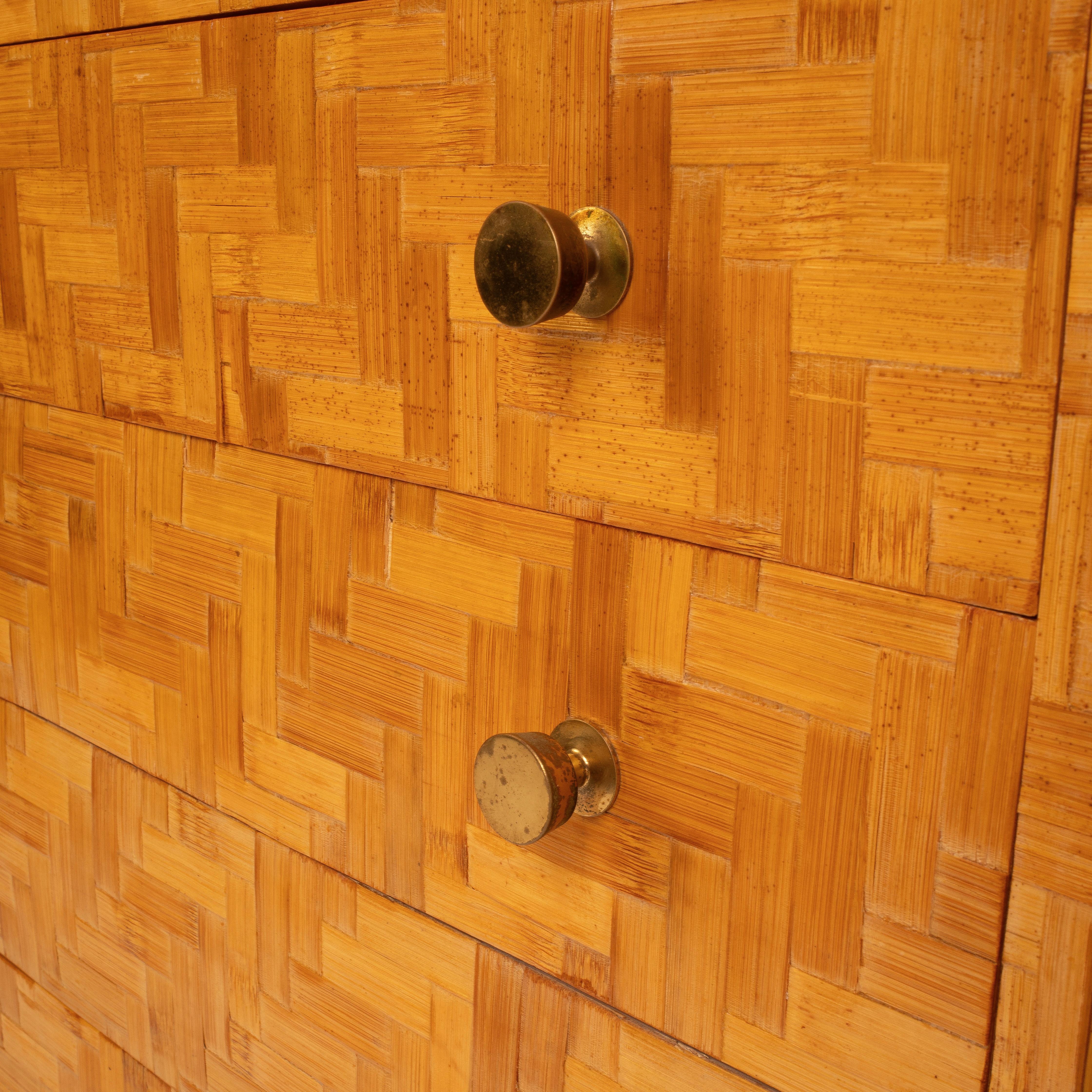 Pressed Bamboo Chest of Drawers by Vivai del Sud, 1970 In condizioni buone in vendita a Conversano, IT
