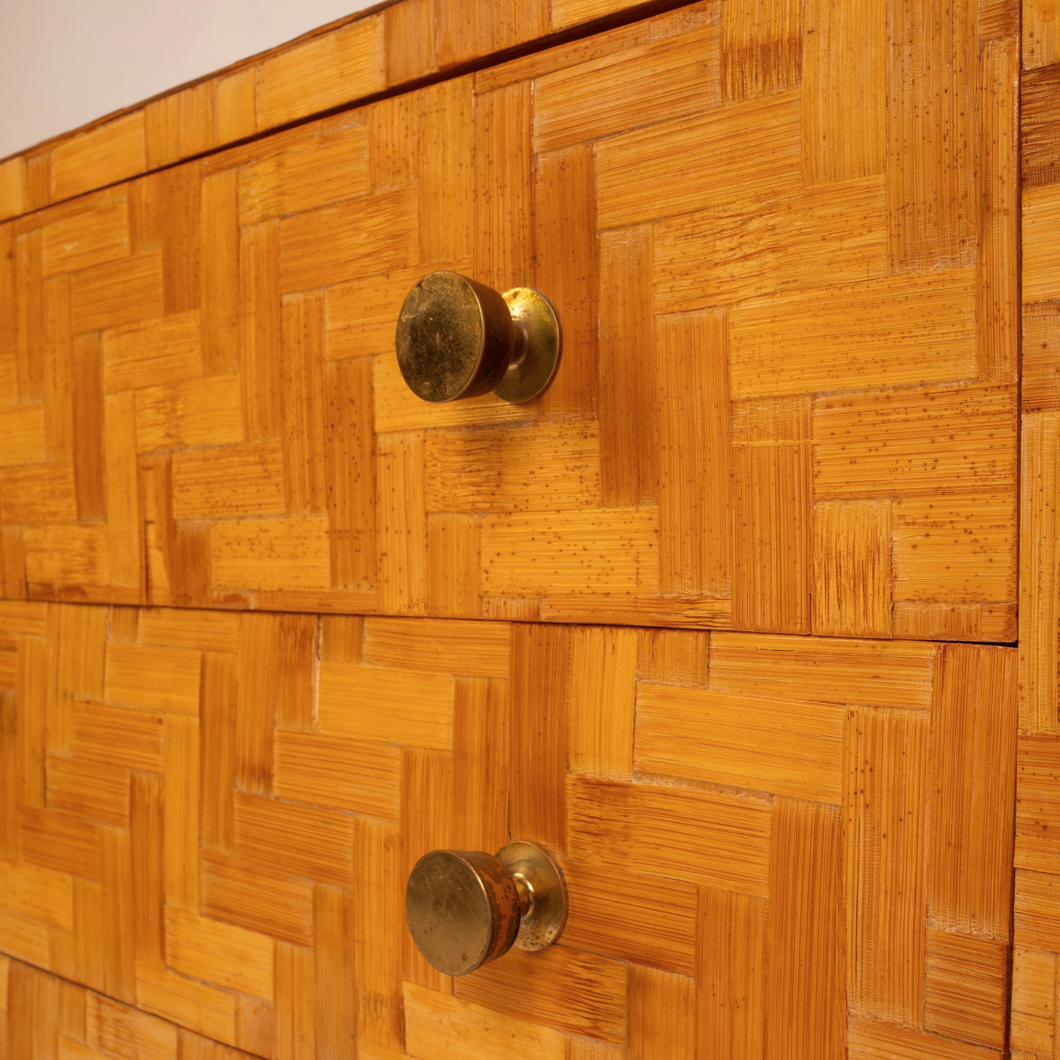 Pressed Bamboo Chest of Drawers by Vivai del Sud, 1970 in vendita 1