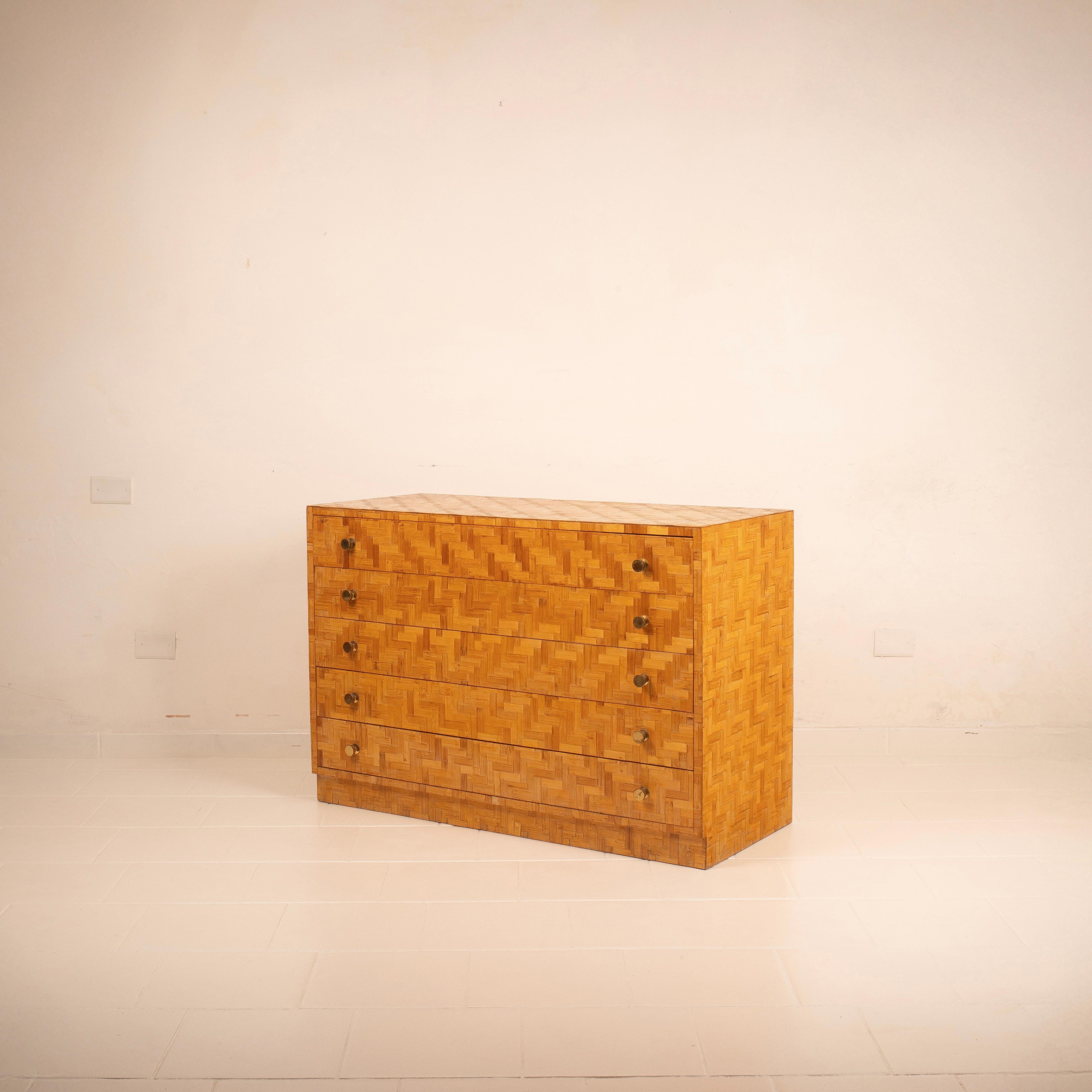 Pressed Bamboo Chest of Drawers by Vivai del Sud, 1970 in vendita 2