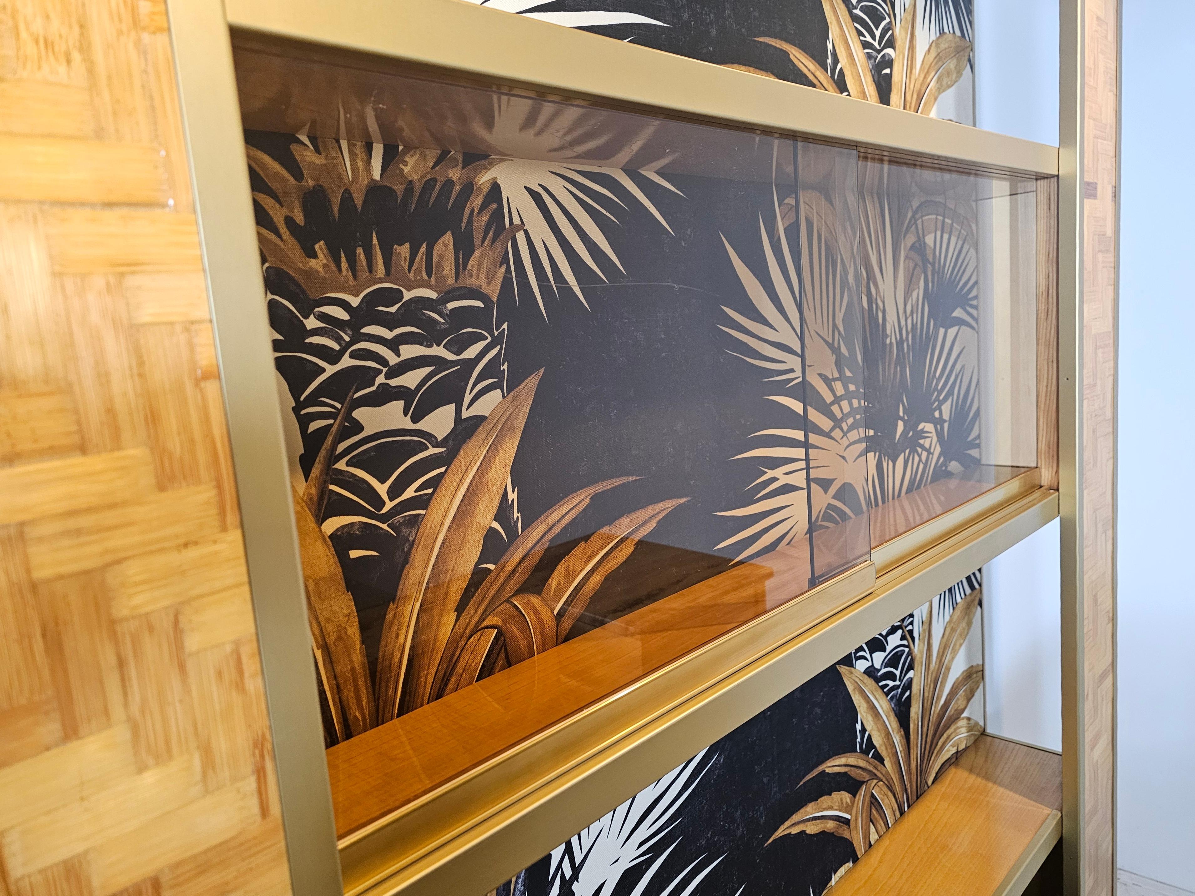 Pressed bamboo dry bar with stools, Italy, 1970s For Sale 11