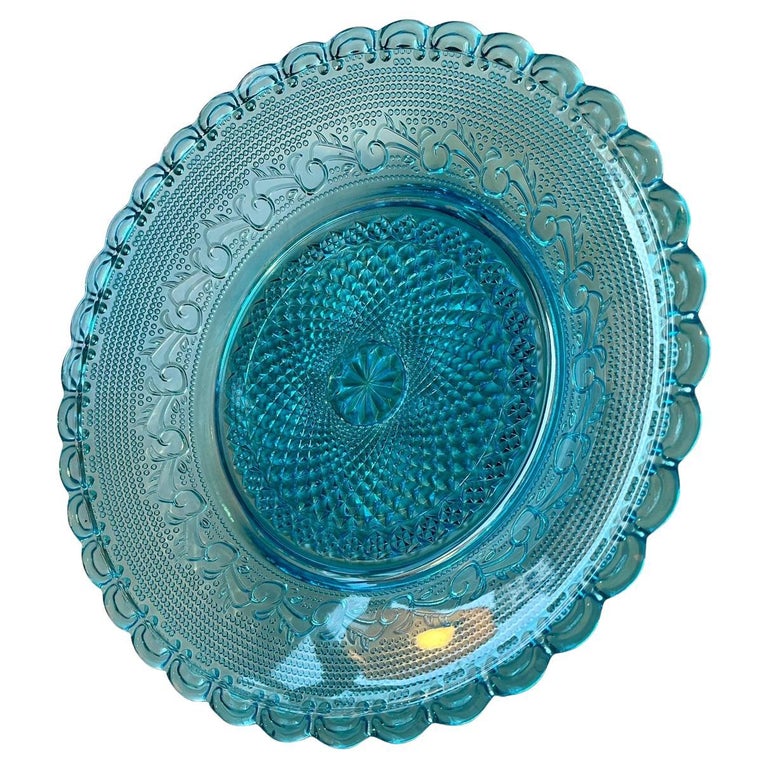 Pressed Blue Uranium Glass Bowl from Holmegaard, 1930s For Sale at 1stDibs