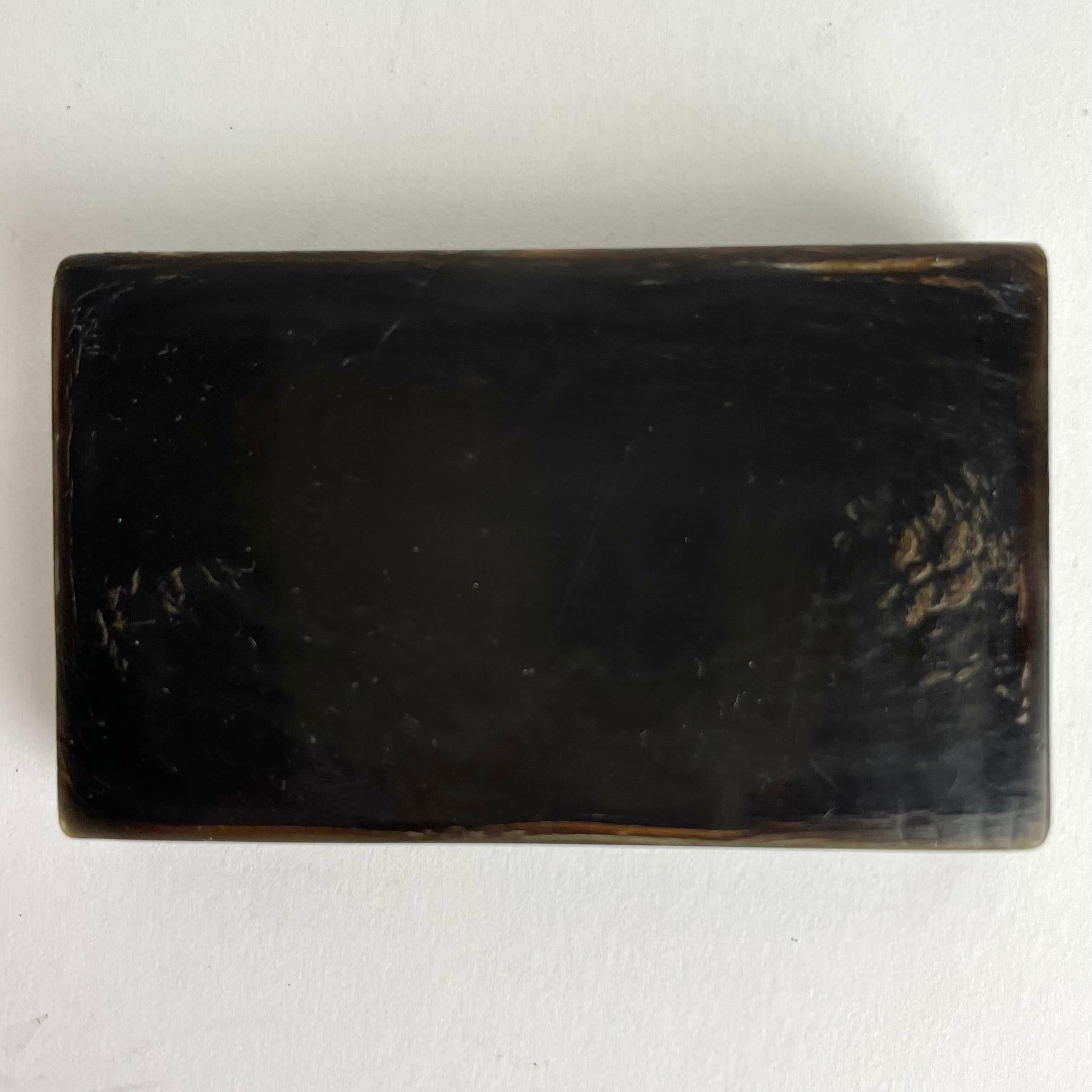 Pressed Bovine Horn Snuff Box Last Supper Bas-Relief, Early 19th Century France 5
