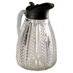 Pichet à sirop en verre pressé avec motif de fermeture éclair C1900