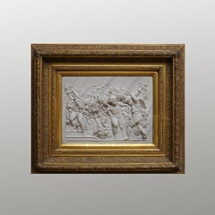 Pressed marble imitation alto-relievo plaque of dancing putti, by Duquesnoy