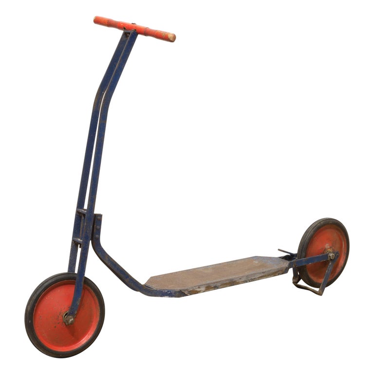 Pressed Steel Push Scooter, circa 1940 For Sale at 1stDibs | old metal  scooter, antique push scooters for sale, antique metal scooter