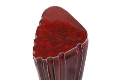 zeitgenössischer keramikhocker rot glasiert von Floris Wubben
