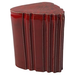 contemporary ceramic stool red glaze by Floris Wubben