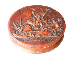 Pressed Wood Snuff Box Depicting the Battle in Paris of 30th March 1814