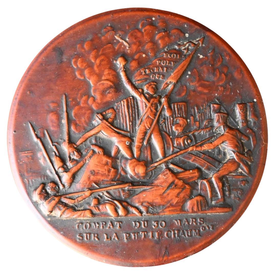 Pressed Wood Snuff Box Depicting the Battle in Paris of 30th March 1814