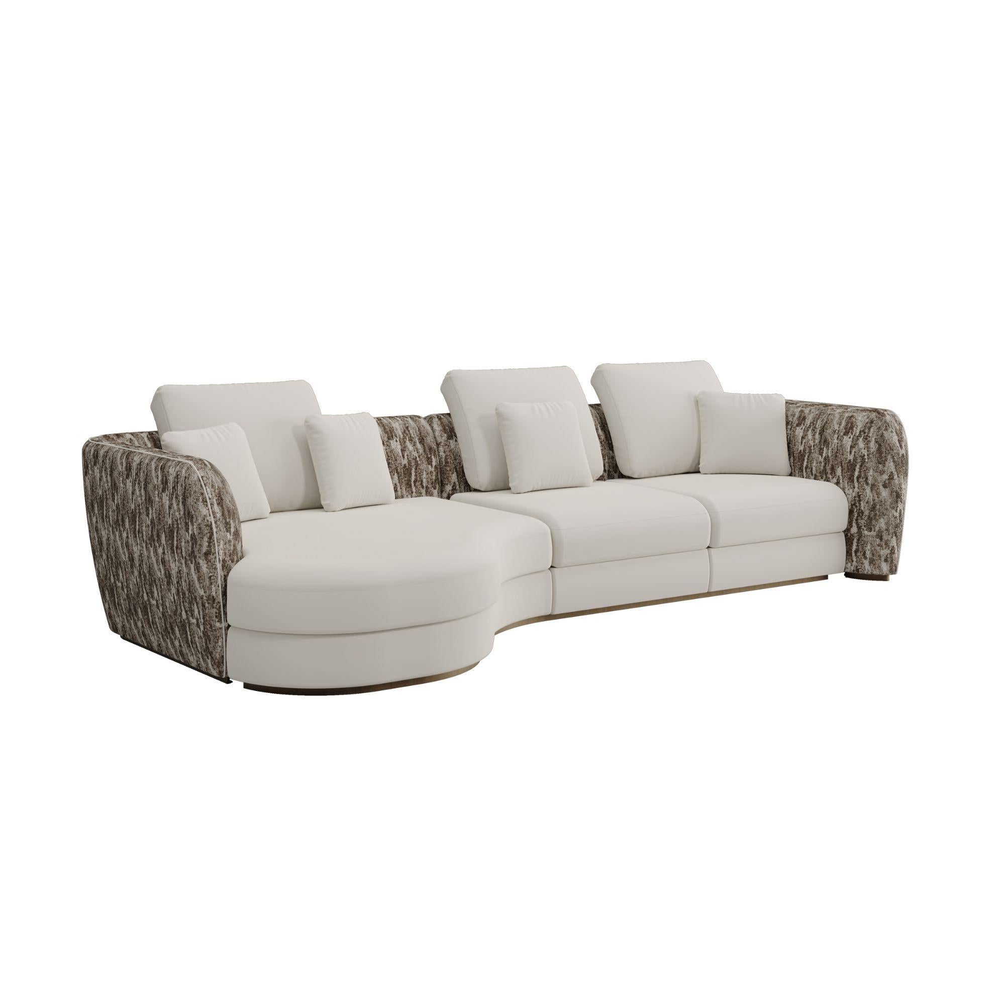 Contemporary PRESTIGE Modern Modular Sofa with Sculptural Lines and Luxe Upholstery For Sale