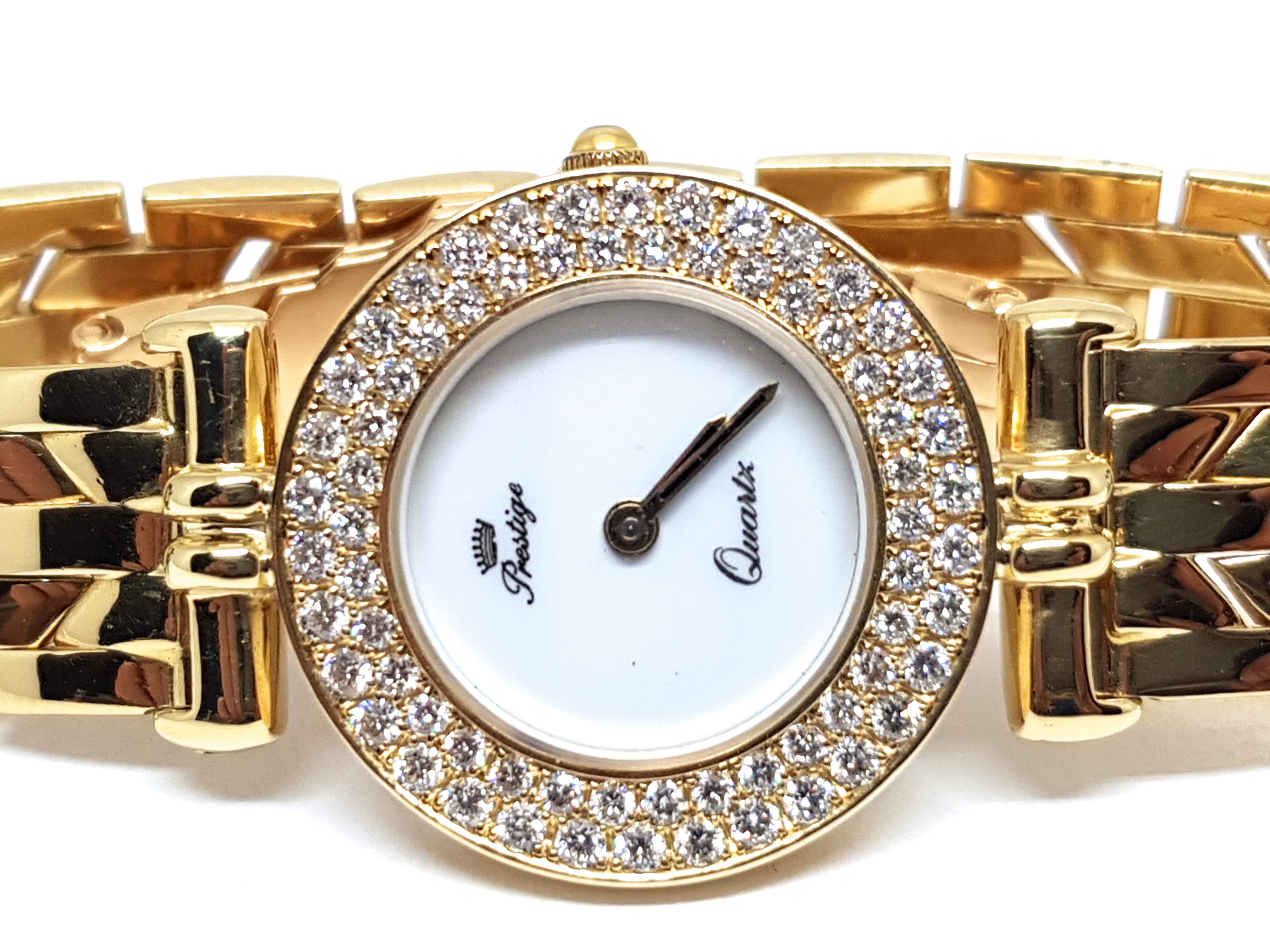 Prestige Watch Yellow Gold Diamonds For Sale 3