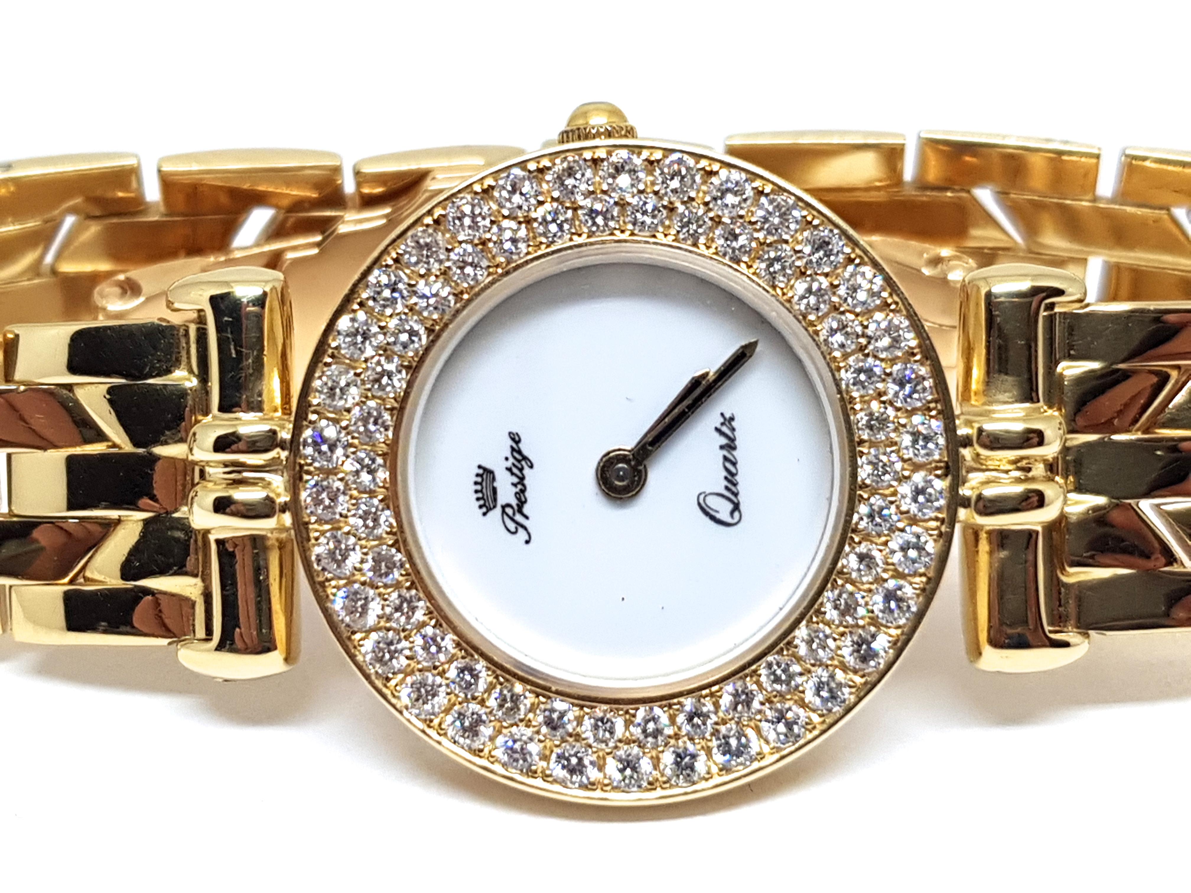 Prestige Watch Yellow Gold Diamonds For Sale 4