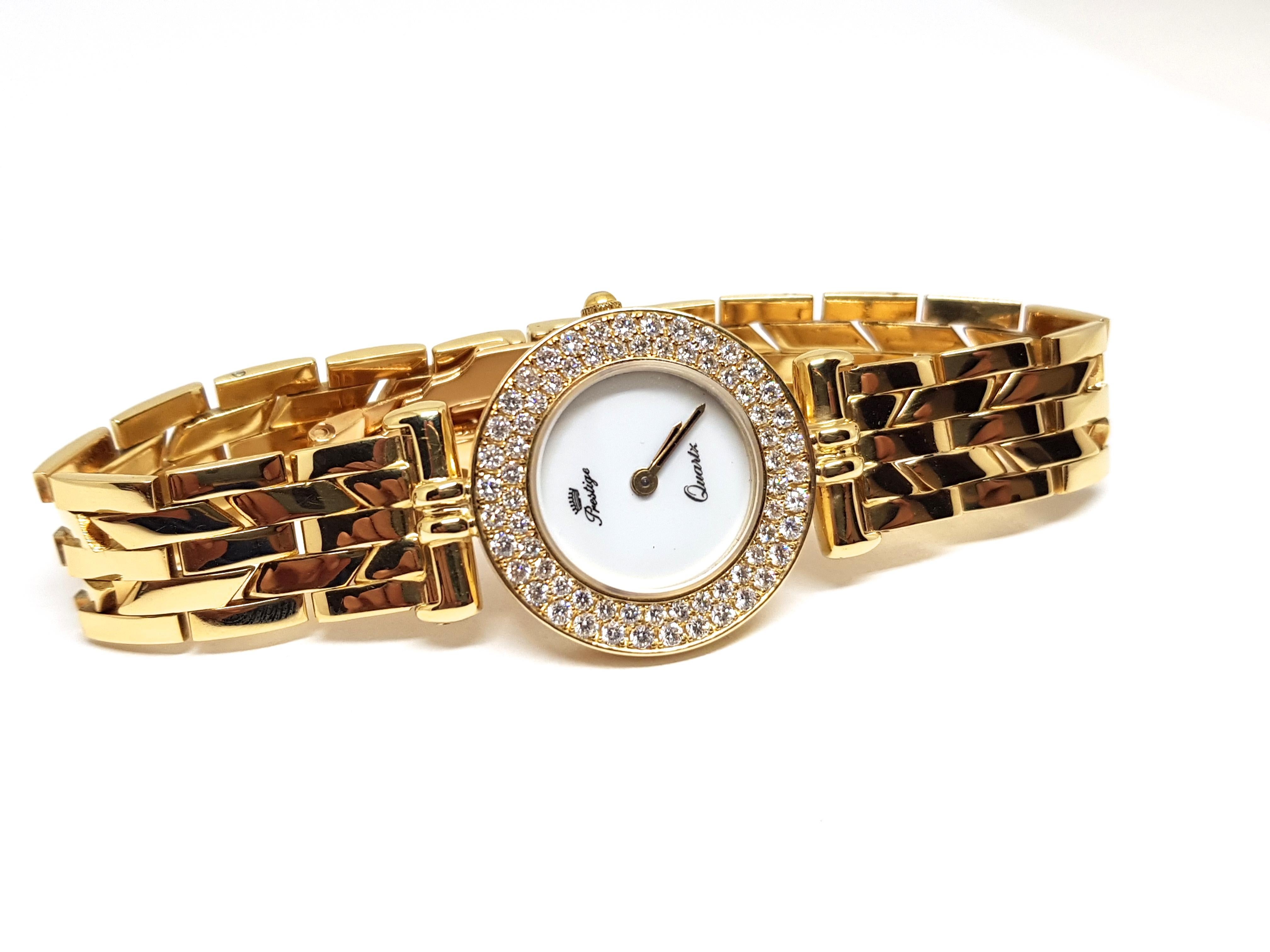 Prestige Watch Yellow Gold Diamonds For Sale 5
