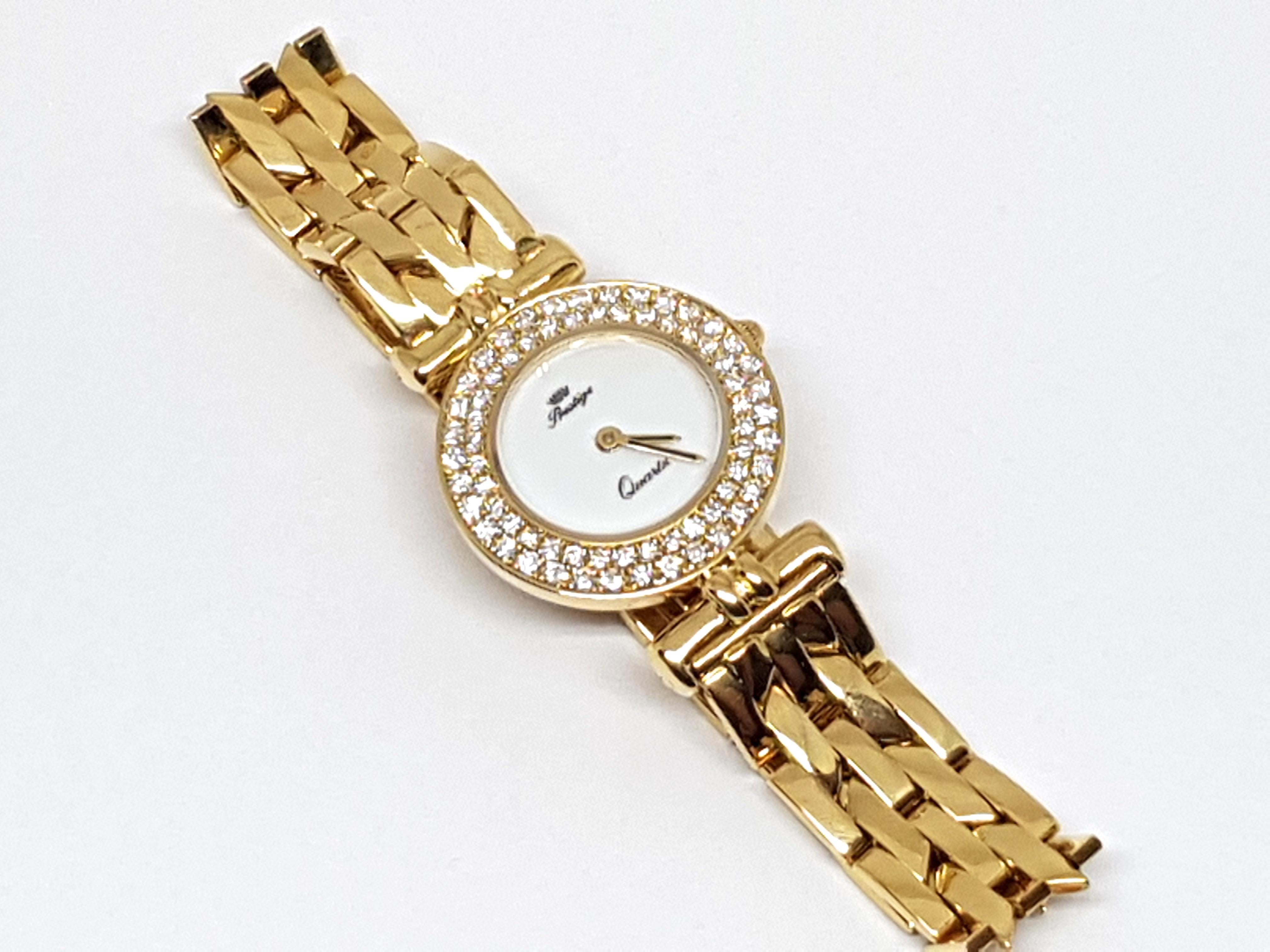 Prestige Watch Yellow Gold Diamonds For Sale 11