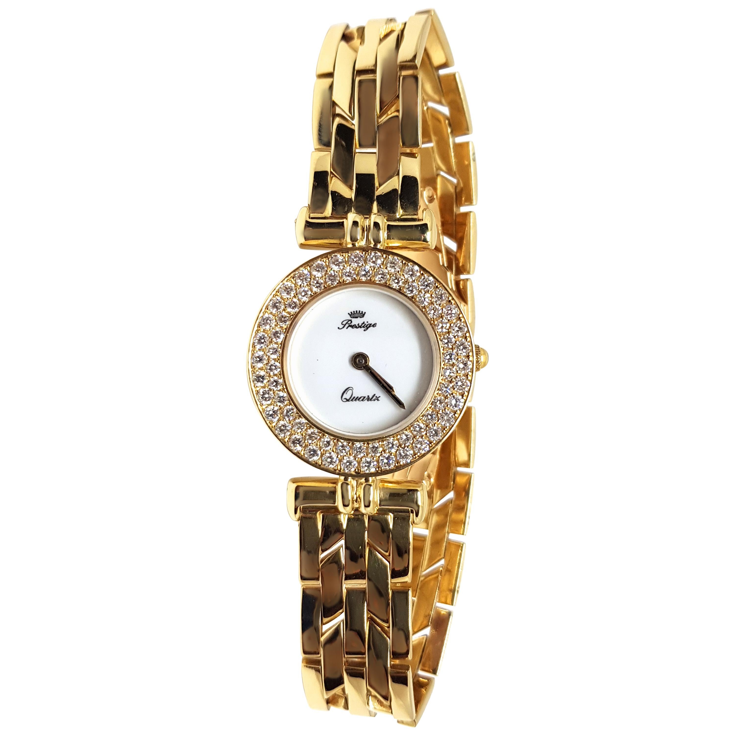 Prestige Watch Yellow Gold Diamonds For Sale