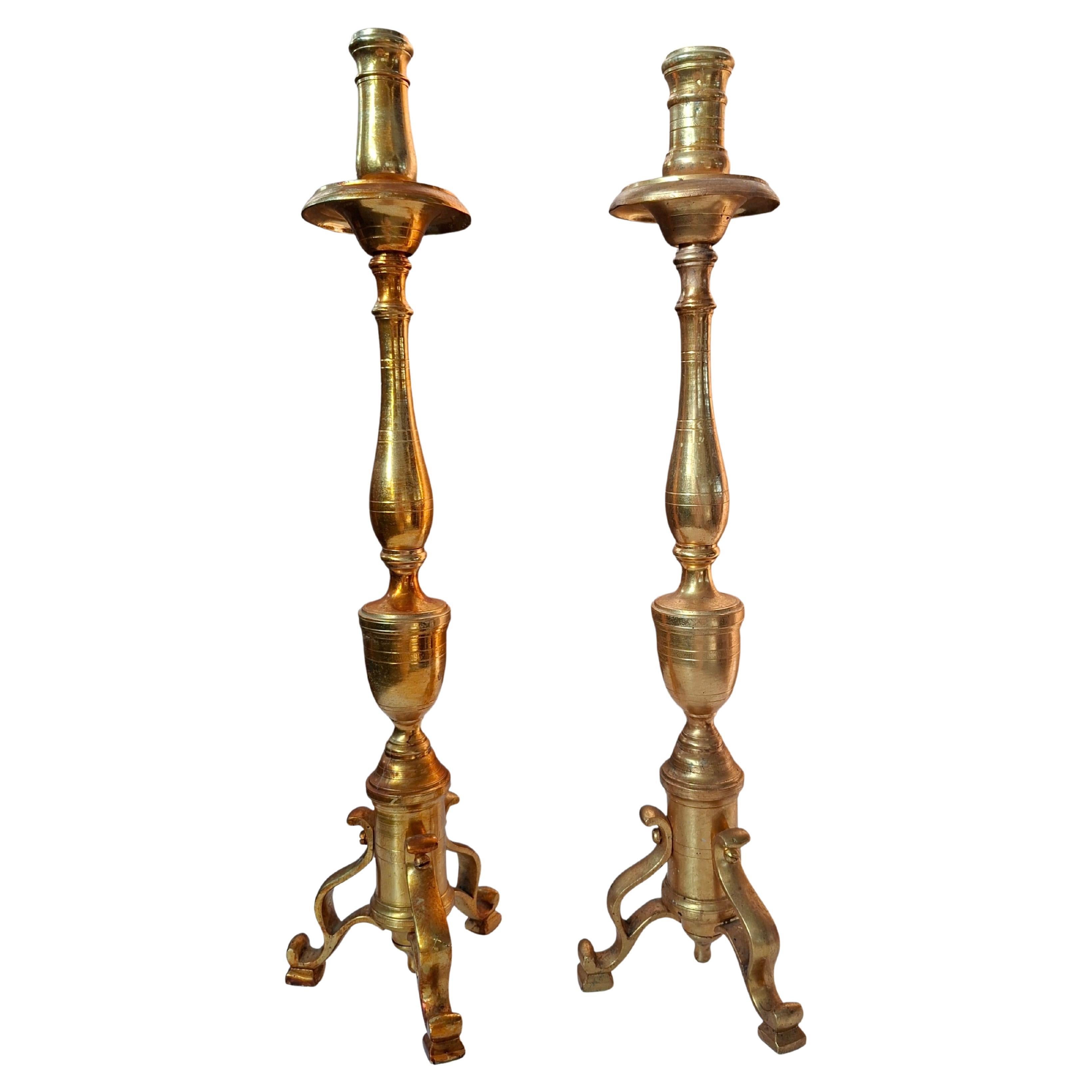 Prestigiosa Coppia di Candelieri d’Altare Barocchi