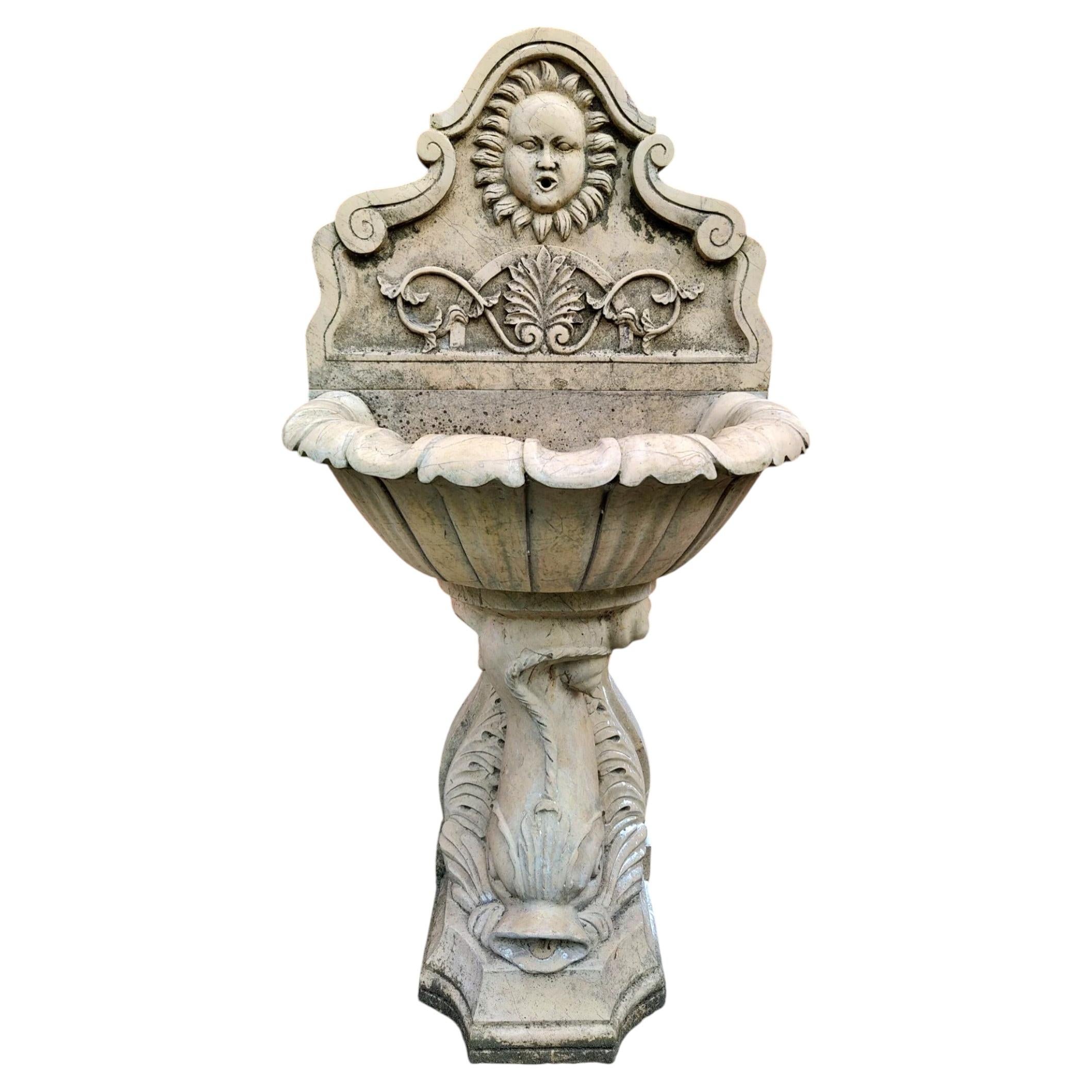 Prestigious Nembro Marble Fountain Venice 20th Century H. 170cm