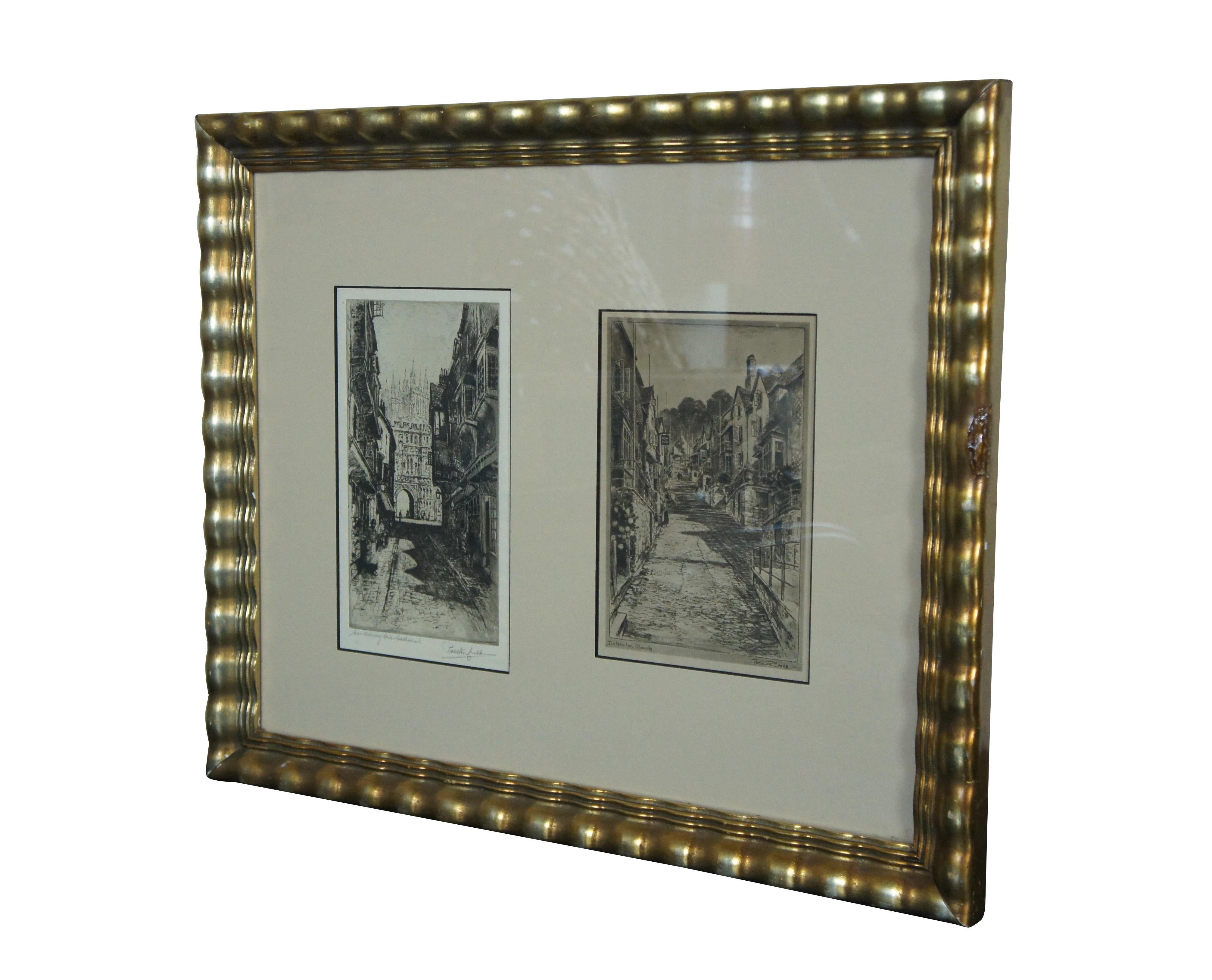 Late 19th - early 20th century pair of engravings framed as a diptych - 