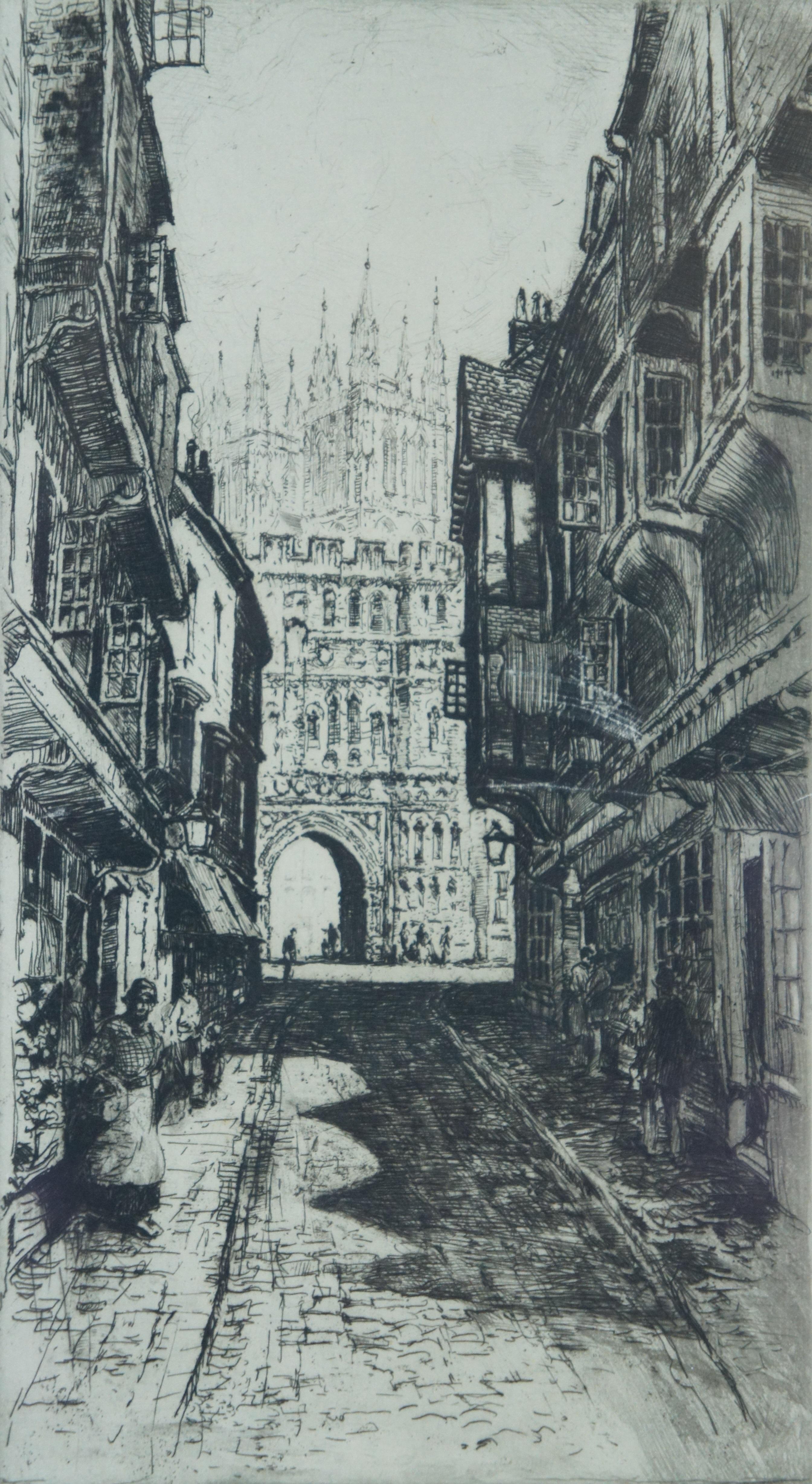 Preston Cribb Cityscape Diptych Engravings Canterbury Cathedral New Inn 23