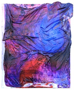"Painstation" Purple and Pink Abstract Contemporary Textured Fabric on Canvas