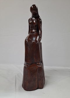 Preston L Prescott (1898-1988, American) Stone Sculpture of Seated Young Woman