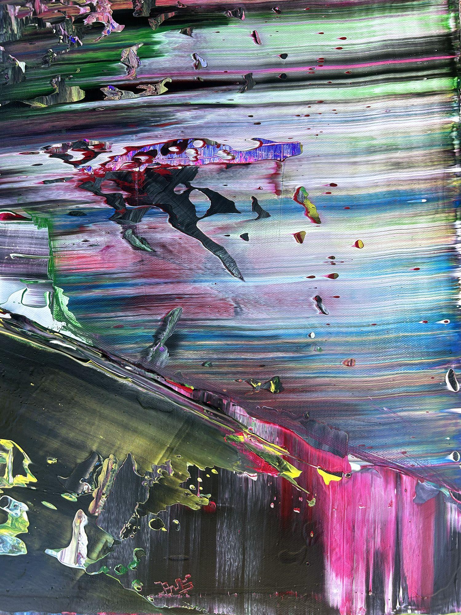 Pittura acrilica astratta di grandi dimensioni su tela - 36