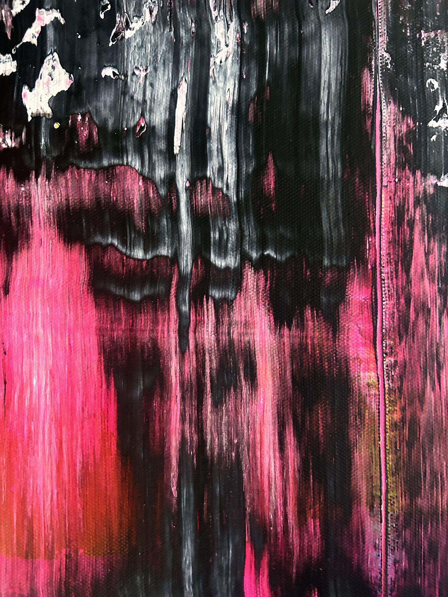 This is a unique modern PMS abstract acrylic painting that will make a statement in your home or office. This piece has a mature, beautiful and dark neutral modern design aesthetic. This painting is full of emotion and energy. It juxtaposes the cool