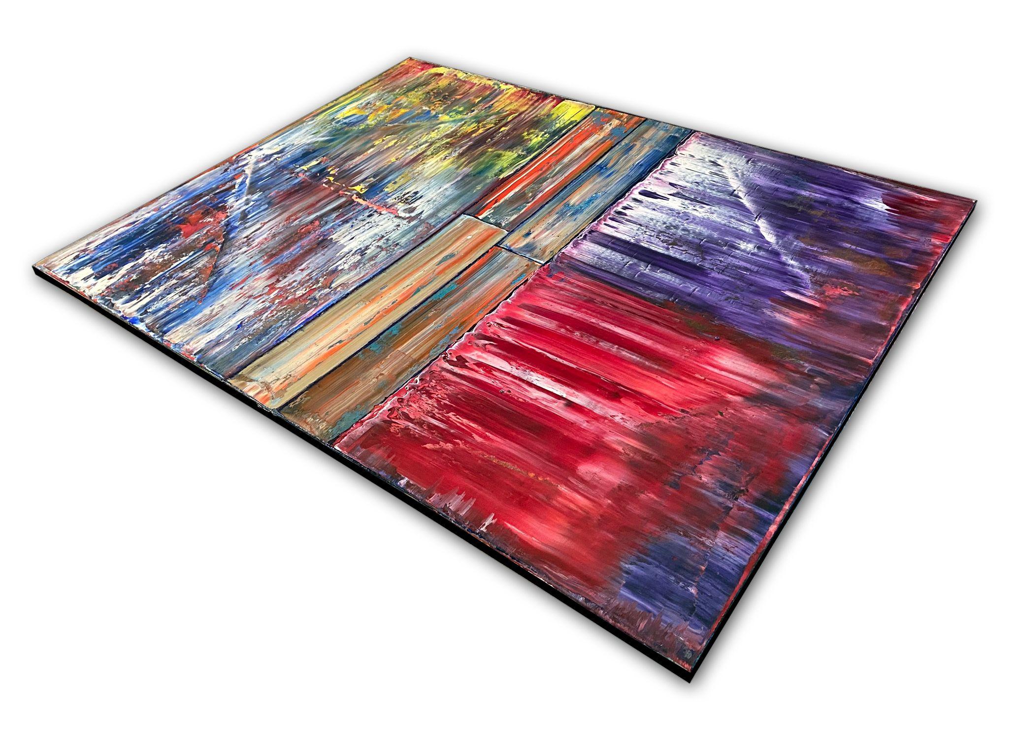 Vieni su a casa, Pittura, Olio su tela - Painting Astratto di Preston M. Smith (PMS)