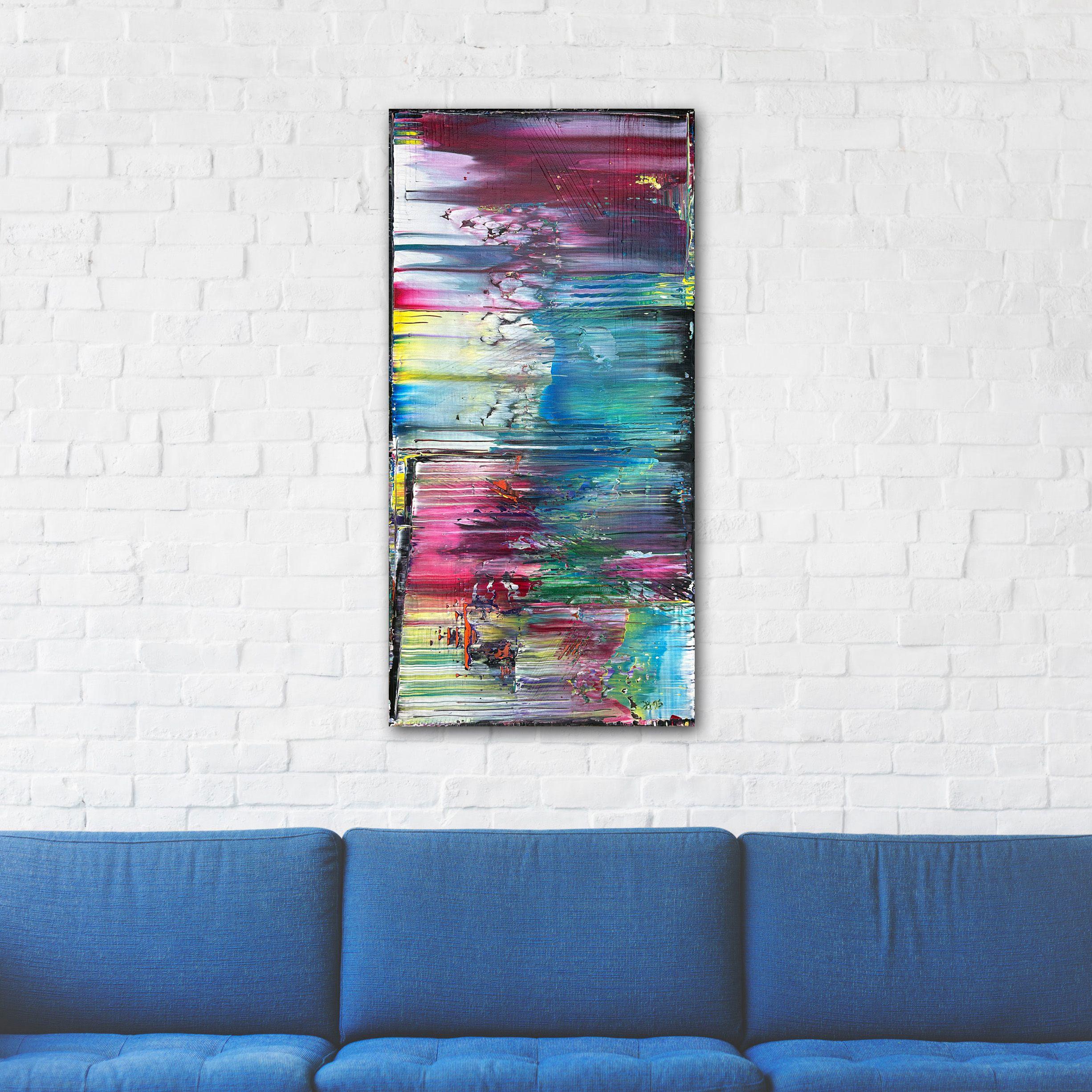 Coming Apart at the Seams, Painting, Acrylic on Canvas - Gray Abstract Painting by Preston M. Smith (PMS)