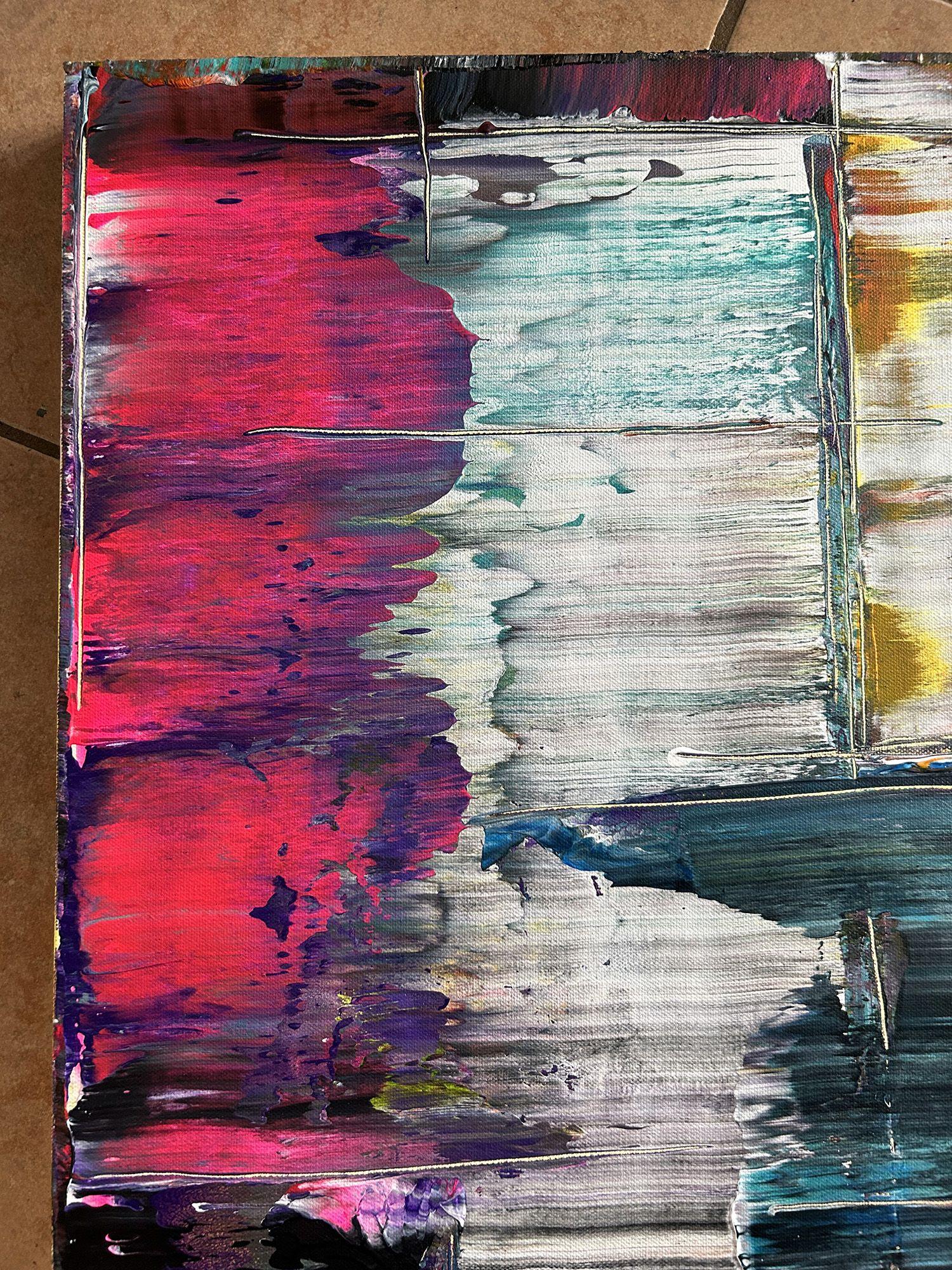 Zona gris, Pintura, Acrílico sobre lienzo - Abstract Painting Negro de Preston M. Smith (PMS)