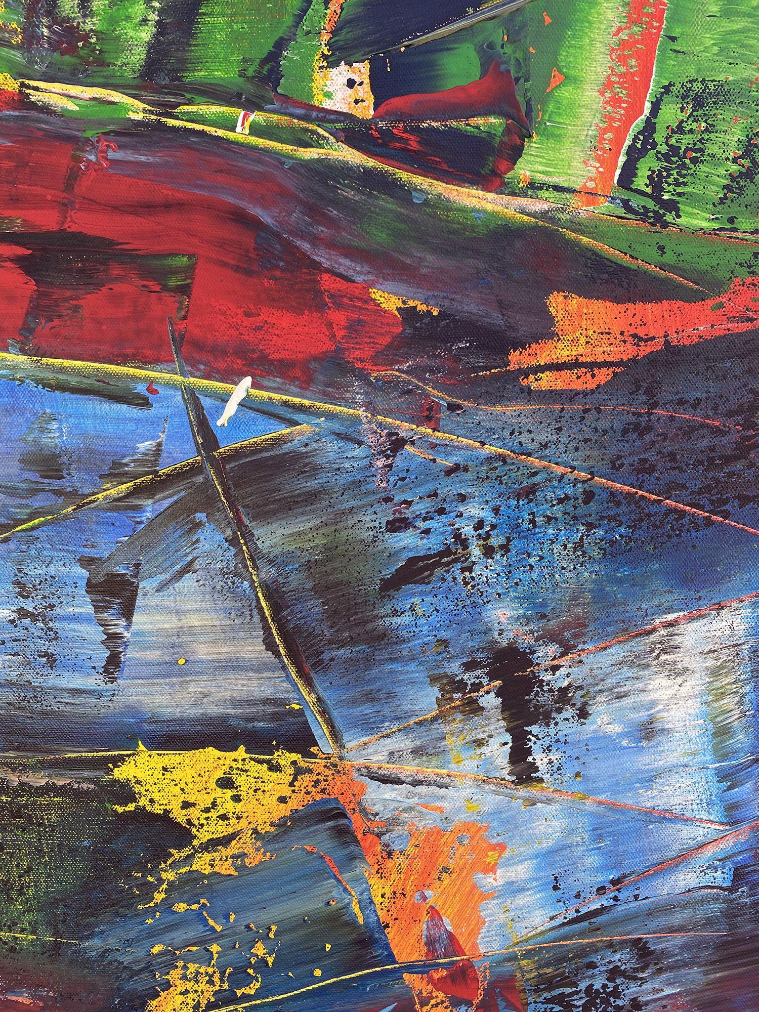 Rage, Painting, Acrylic on Canvas - Black Abstract Painting by Preston M. Smith (PMS)