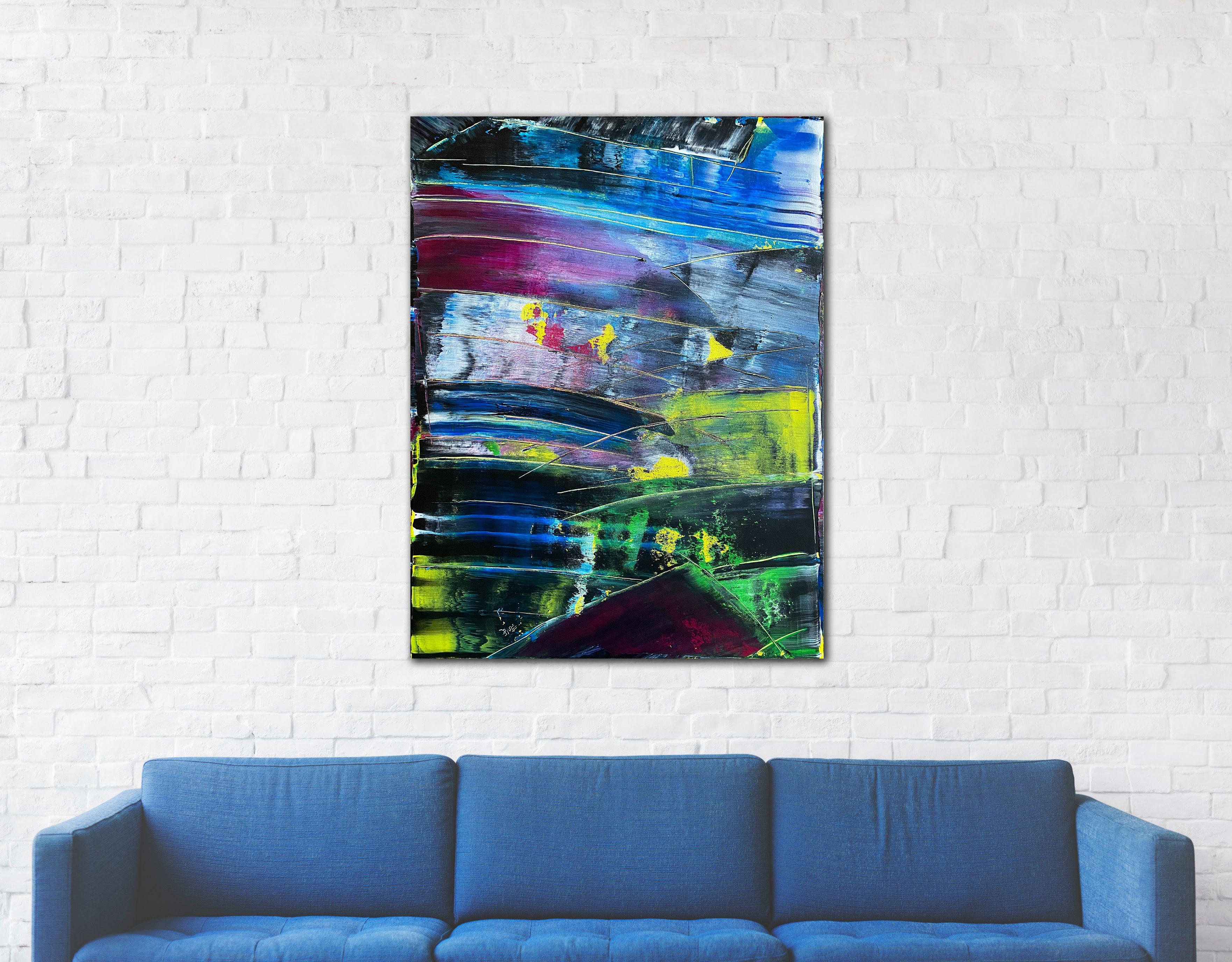 See My Beautiful Scars, Painting, Acrylic on Canvas - Purple Abstract Painting by Preston M. Smith (PMS)