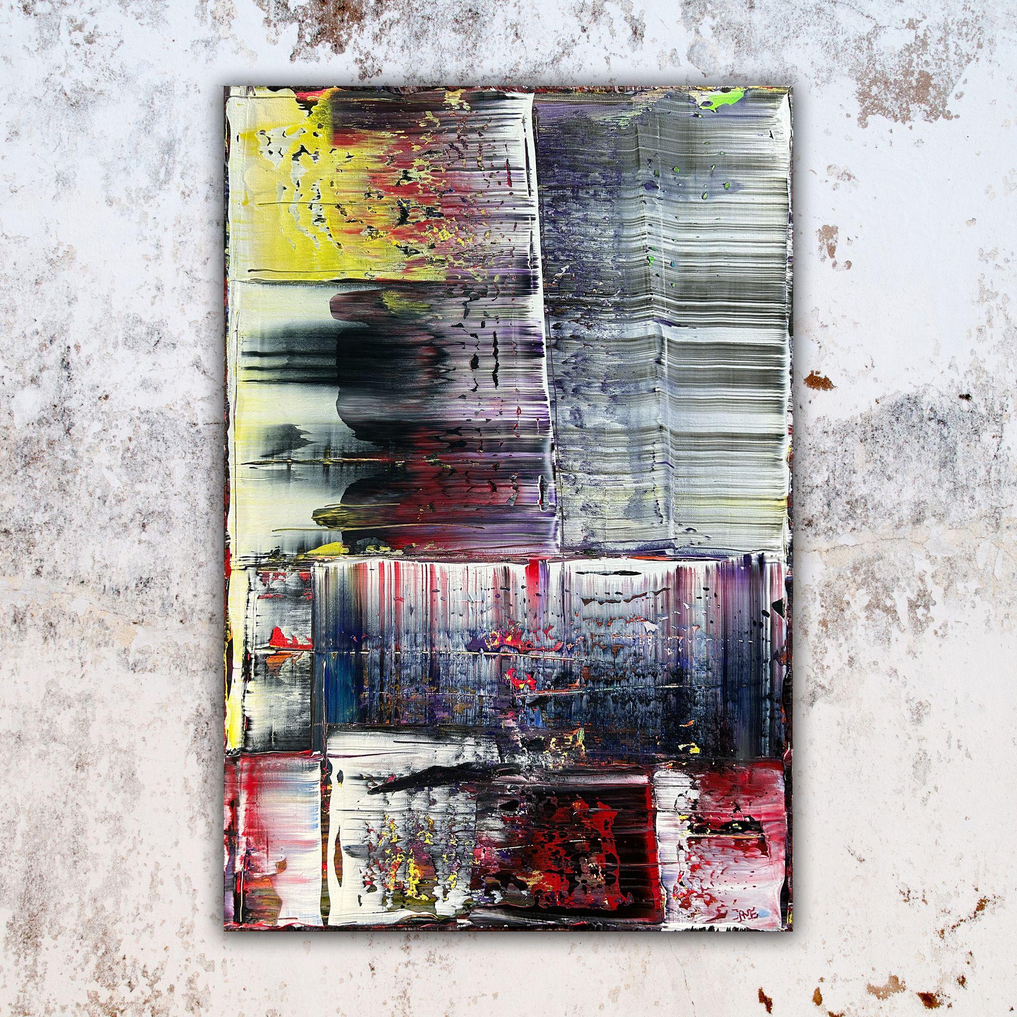 Zoinks!, Painting, Acrylic on Canvas - Gray Abstract Painting by Preston M. Smith (PMS)