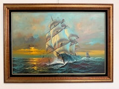 Preston Willis - Original Marine Oil Painting Tall Ship Nautical Seascape