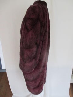 Pret-A-Porter Bordeaux Flared Mink Fur Coat