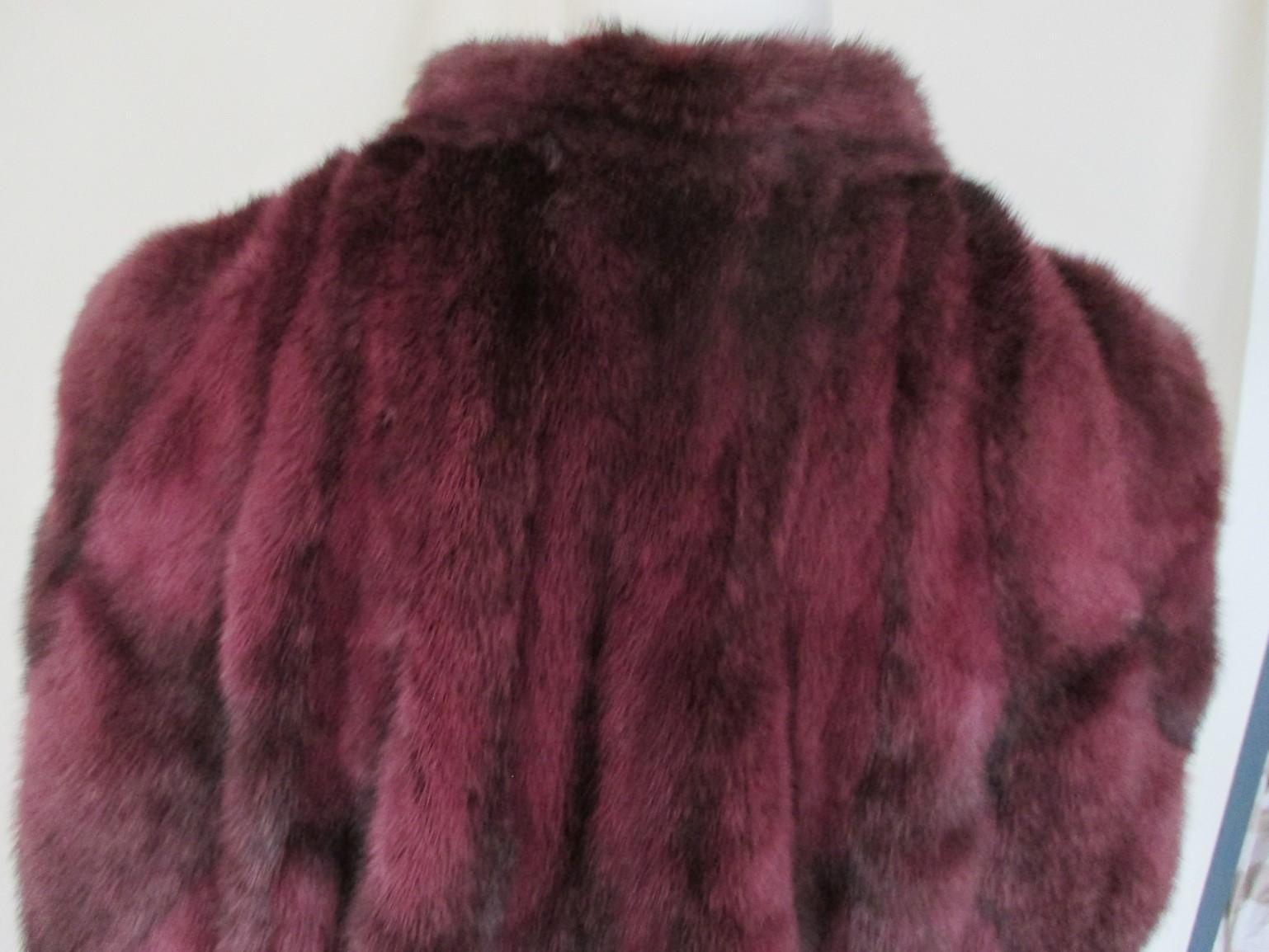 Black Pret-A-Porter Bordeaux Flared Mink Fur Coat For Sale