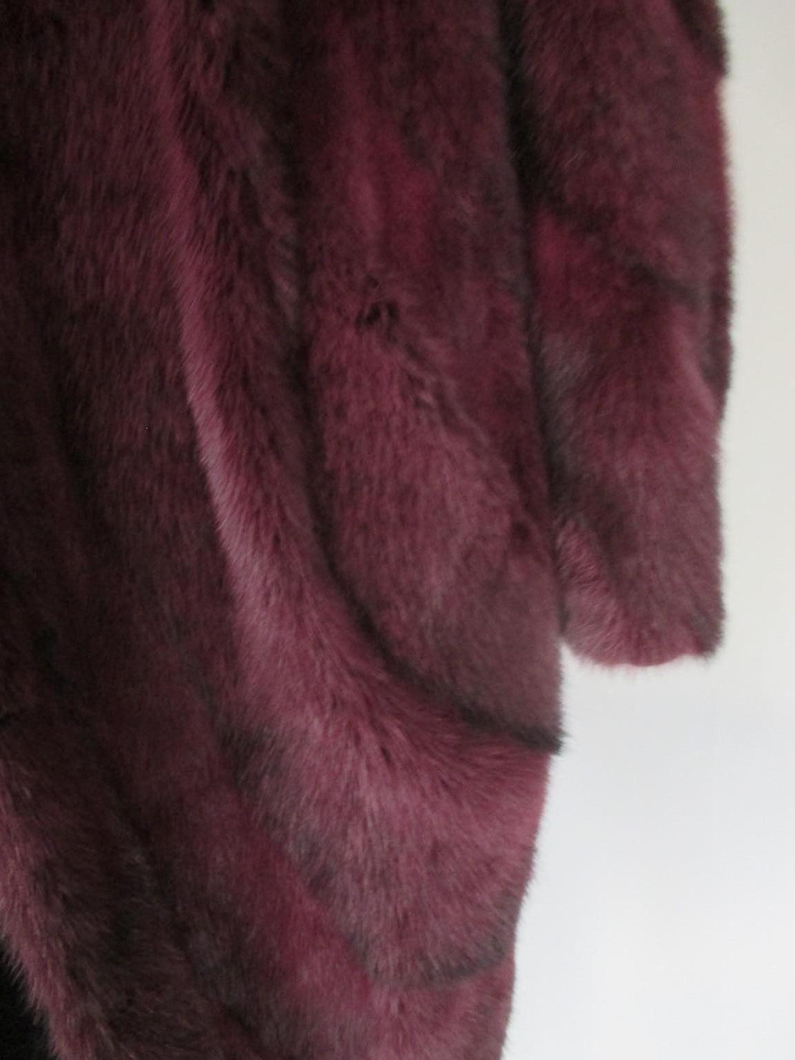 Women's or Men's Pret-A-Porter Bordeaux Flared Mink Fur Coat For Sale